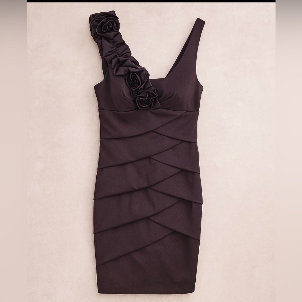 Purple mini ruched sheath dress like new